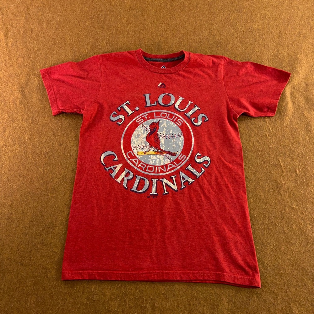 Majestic Mens Medium Red St. Louis Cardinals Graphic Baseball T-Shirt